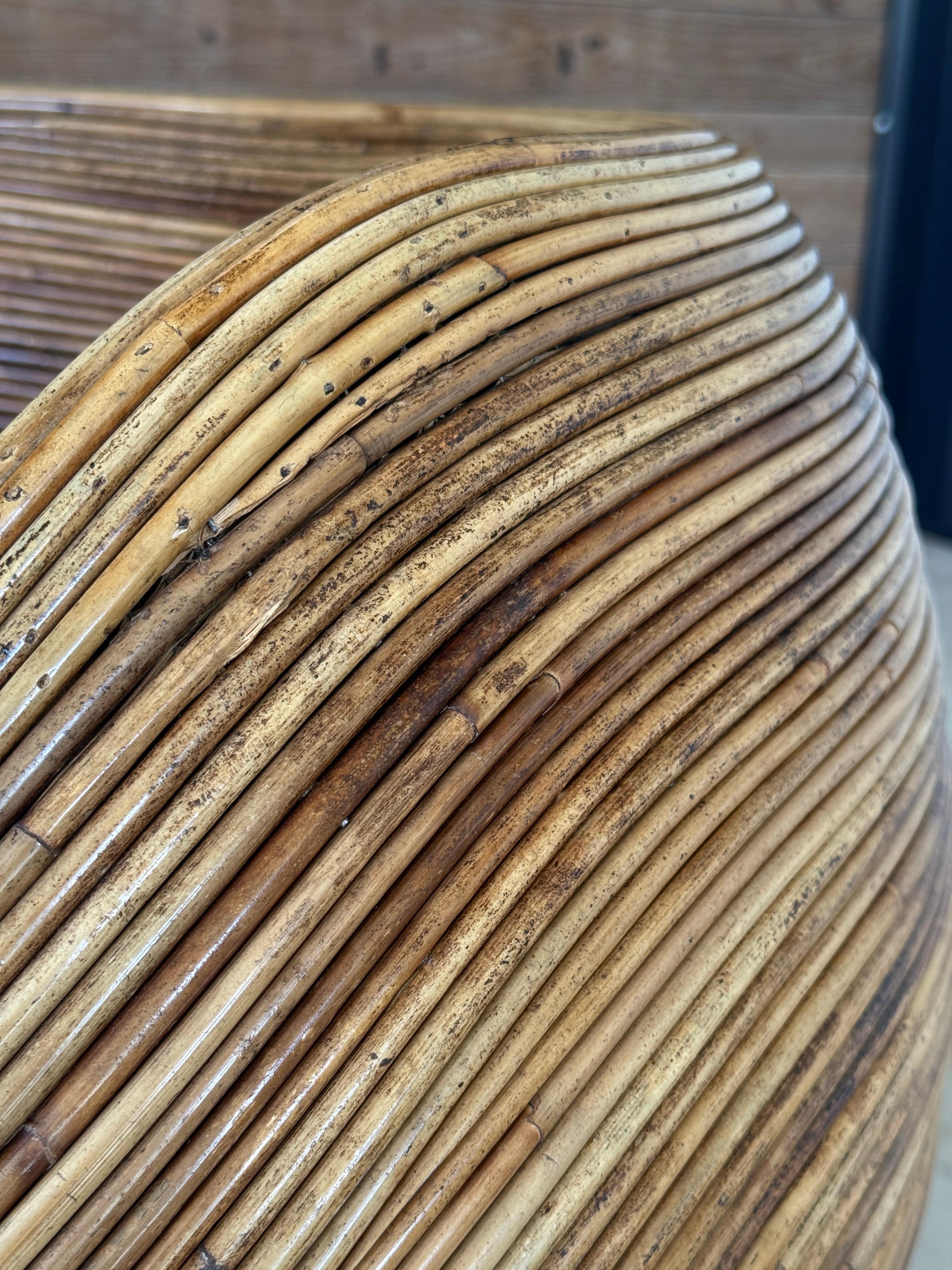 Späte 20. Jahrhundert Bio Modern Bleistift Rattan Egg Pod Wanne Stuhl im Angebot 3