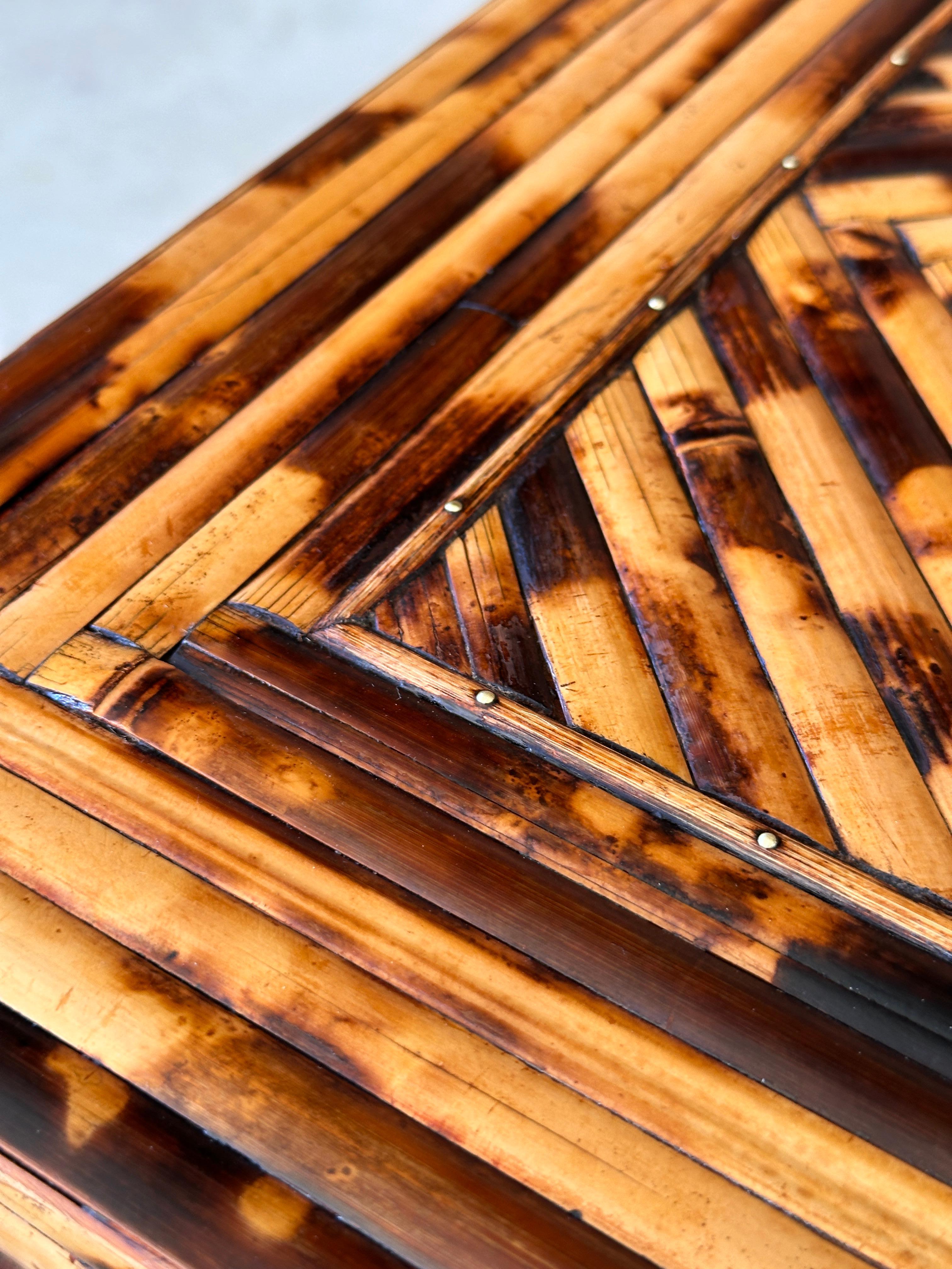 Late 20th Century Organic Modern Split Burnt Bamboo Table by Harrison Van Horn 1