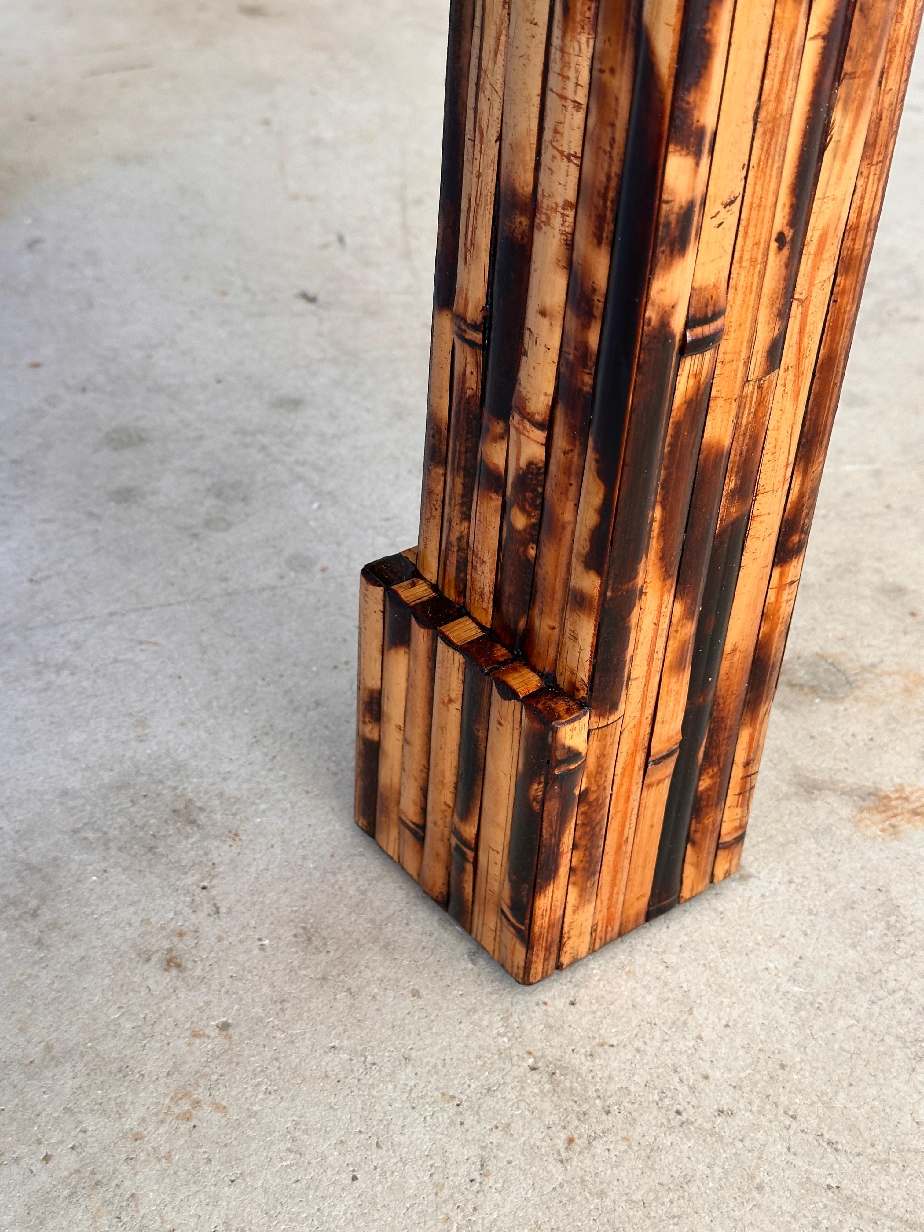 Late 20th Century Organic Modern Split Burnt Bamboo Table by Harrison Van Horn 2