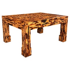 Late 20th Century Organic Modern Split Burnt Bamboo Table by Harrison Van Horn