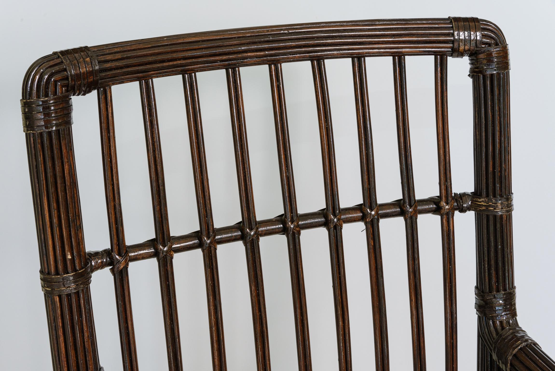 Fin du 20ème siècle Organic Modern Stick Rattan by Bielecky Brothers Set of 6 en vente 3
