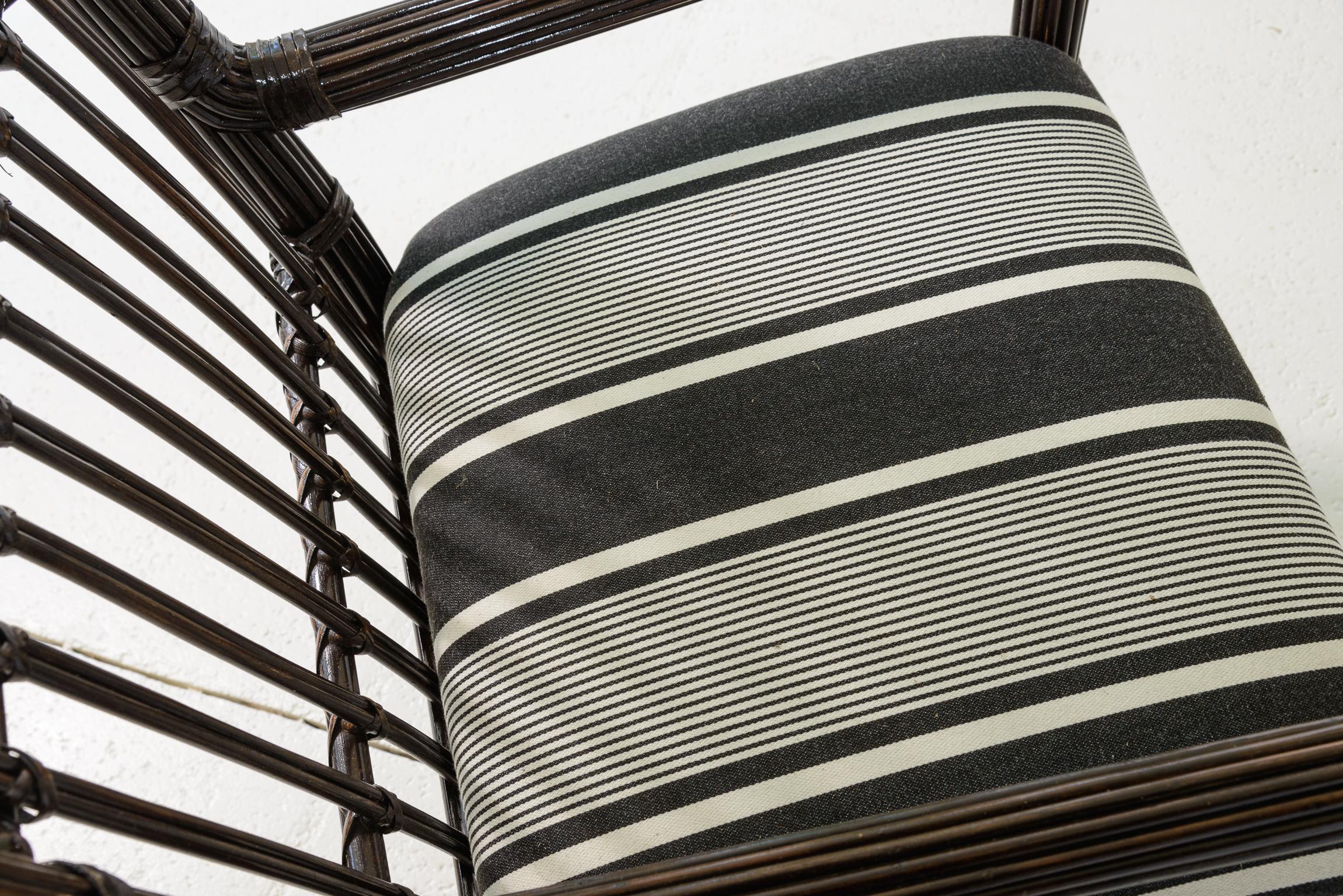 Fin du 20ème siècle Organic Modern Stick Rattan by Bielecky Brothers Set of 6 Bon état - En vente à West Palm Beach, FL