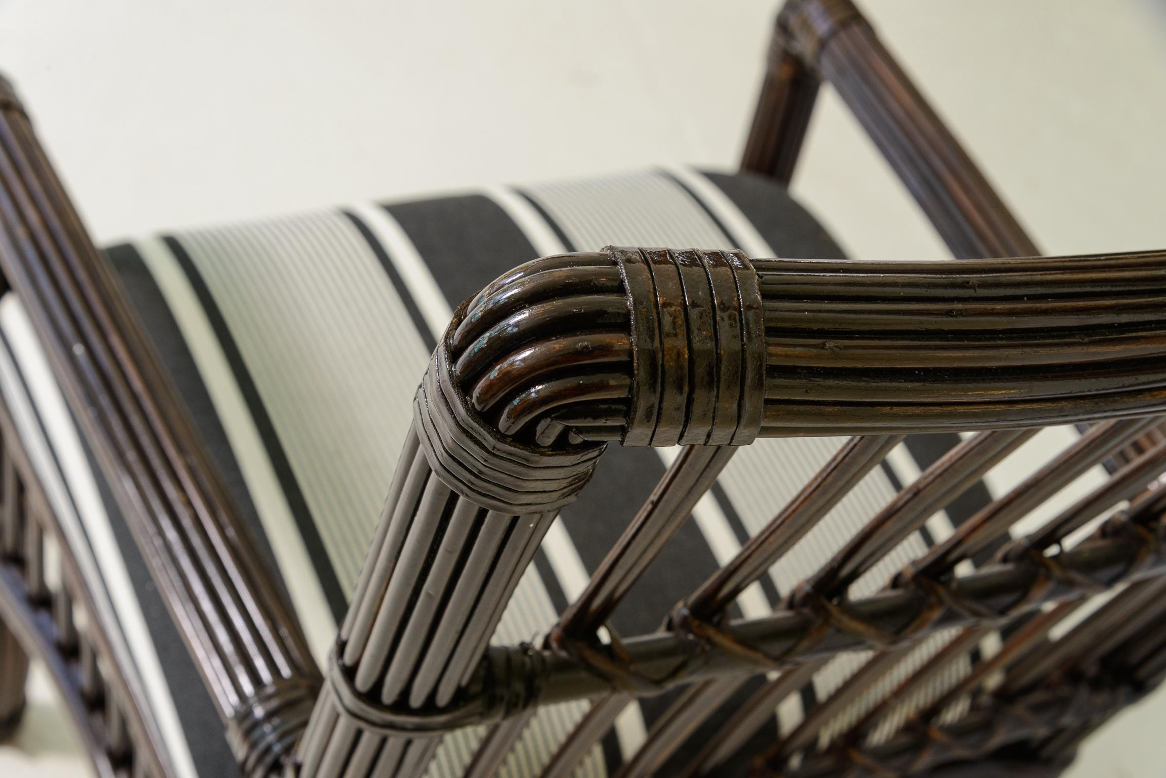Tissu Fin du 20ème siècle Organic Modern Stick Rattan by Bielecky Brothers Set of 6 en vente