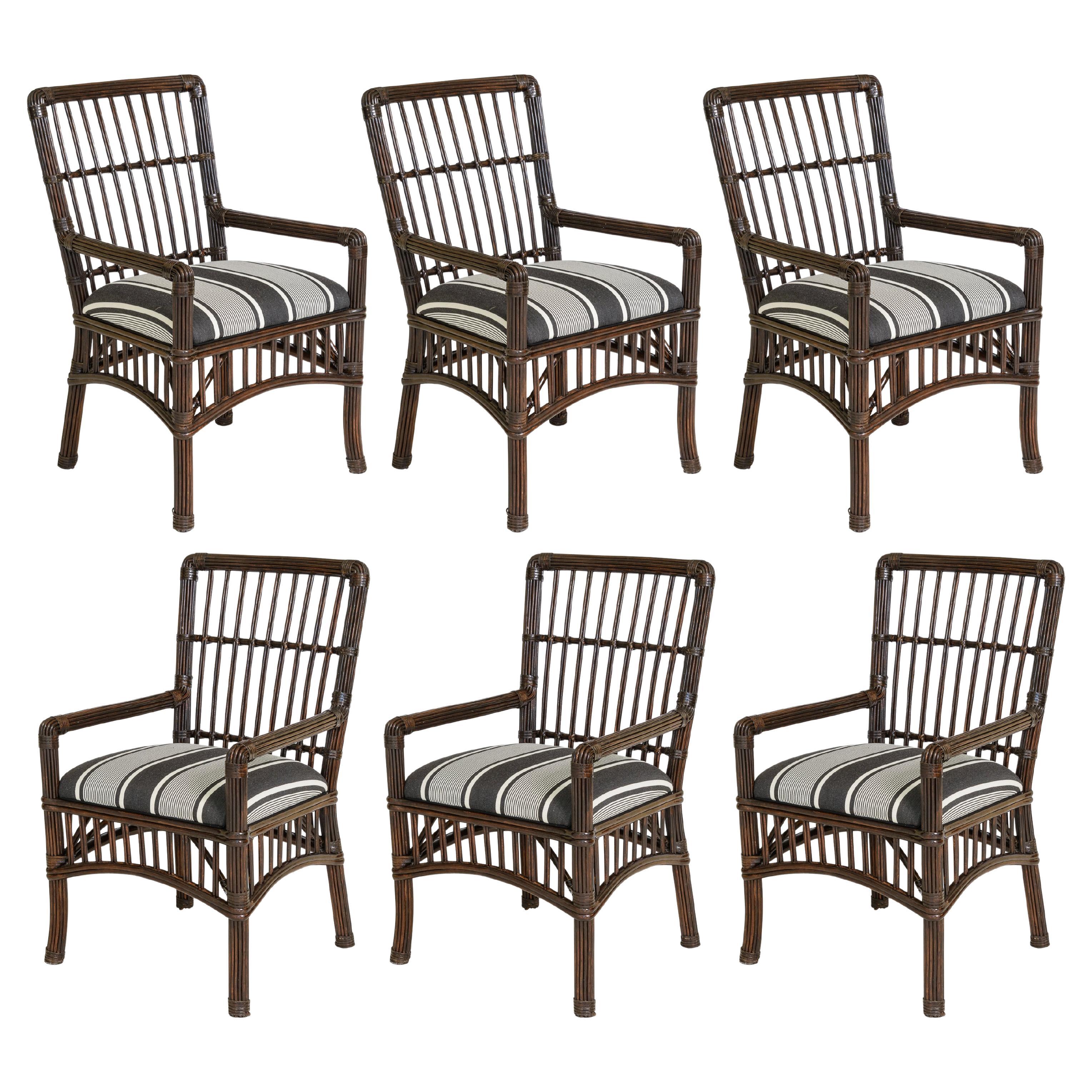 Fin du 20ème siècle Organic Modern Stick Rattan by Bielecky Brothers Set of 6