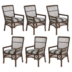 Fin du 20ème siècle Organic Modern Stick Rattan by Bielecky Brothers Set of 6
