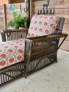 Late 20th Century Organic Modern Stick Rattan Chaise Lounge by Bielecky Brothers