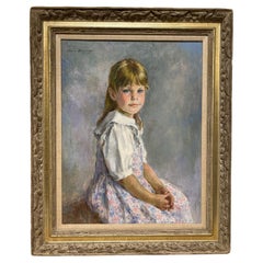 Late 20th Century Original Oil on Canvas Portrait Painting by Ariane Beigneux
