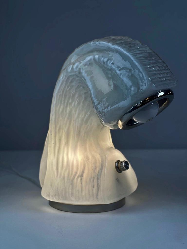 Moderne Lampe de table en verre à effet d'écorce Osso de la fin du XXe siècle par Carlo Nason pour Mazzega en vente