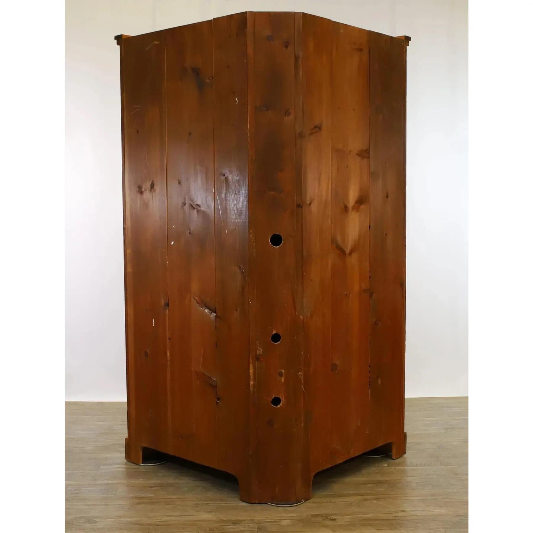 Late 20th Century Painted Corner Armoire With Figural and Floral Motifs In Good Condition For Sale In Elkton, MD
