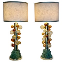 Late 20th Century Pair of Brass w/ Gold Balls
Green Murano Glass Table Lamps Late 20th Century Pair of Brass w/ Gold Balls
Green Murano Glass Table Lamps