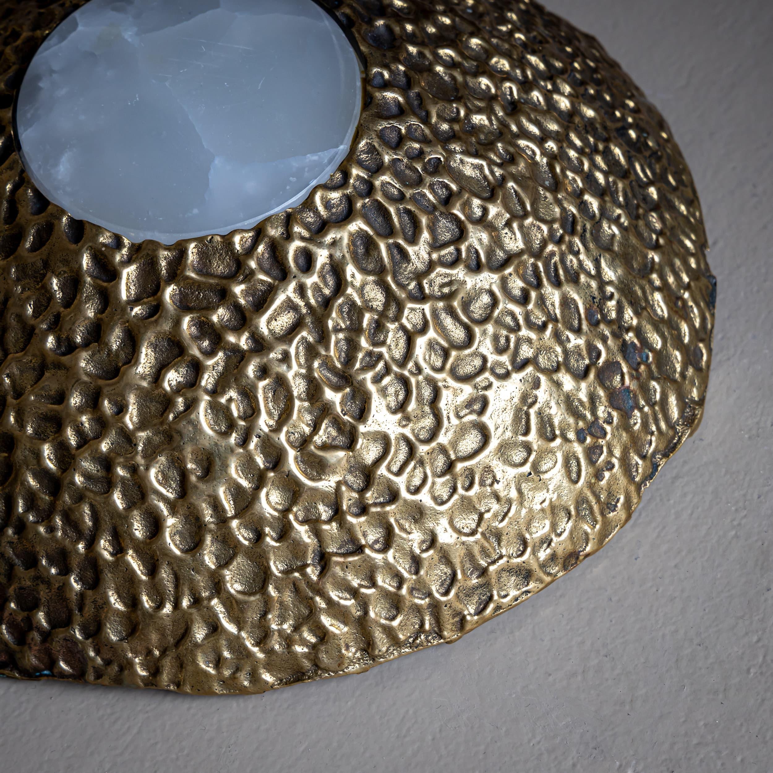 Bronze Paire d'appliques en bronze brutaliste de la fin du XXe siècle par Cierre Lampadari, Milan en vente