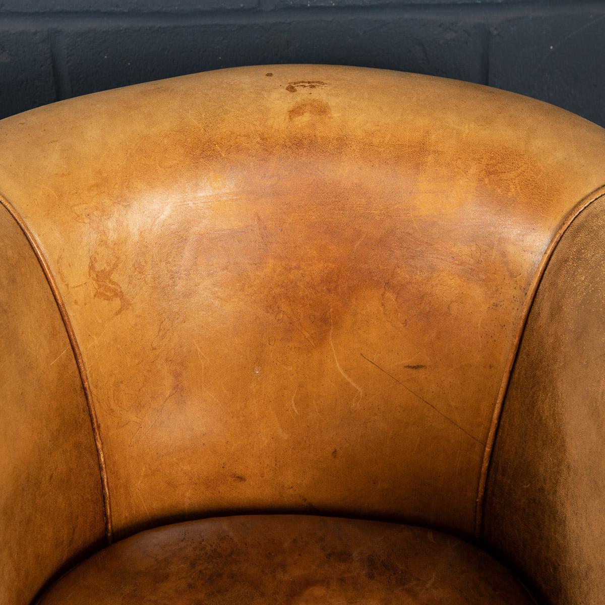 Late 20th Century Pair Of Dutch Leather Club Chairs 3