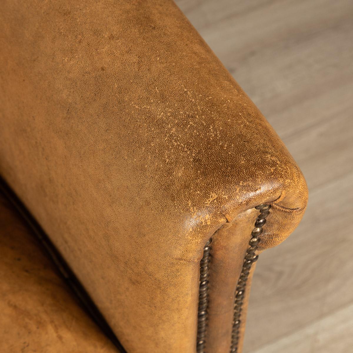 Late 20th Century Pair Of Dutch Leather Club Chairs 4