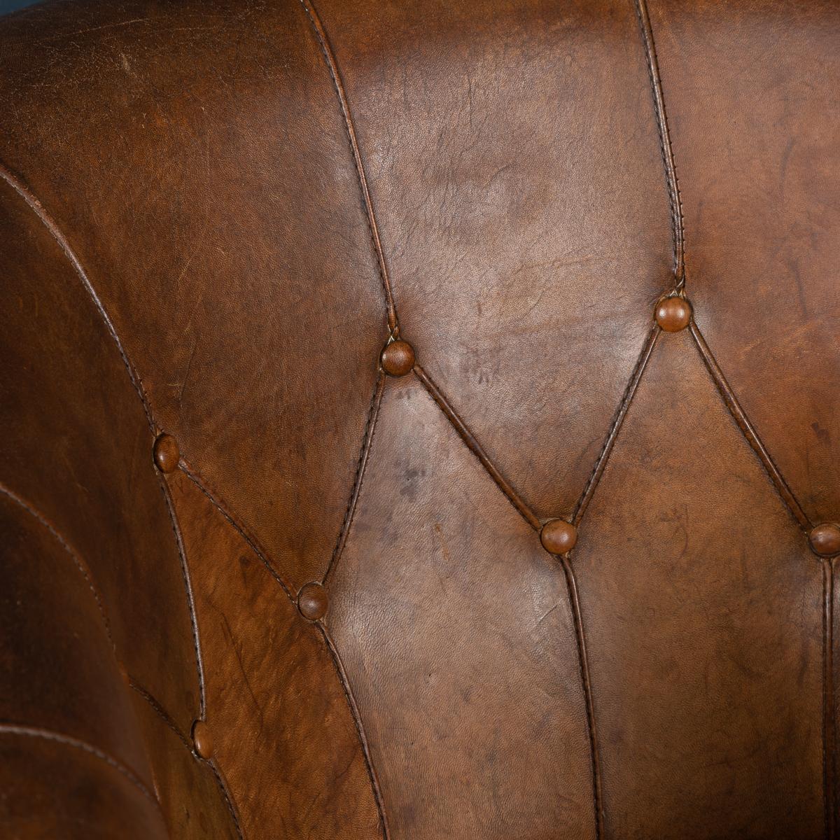 Late 20th Century Pair of Dutch Sheepskin Leather Club Chairs 7