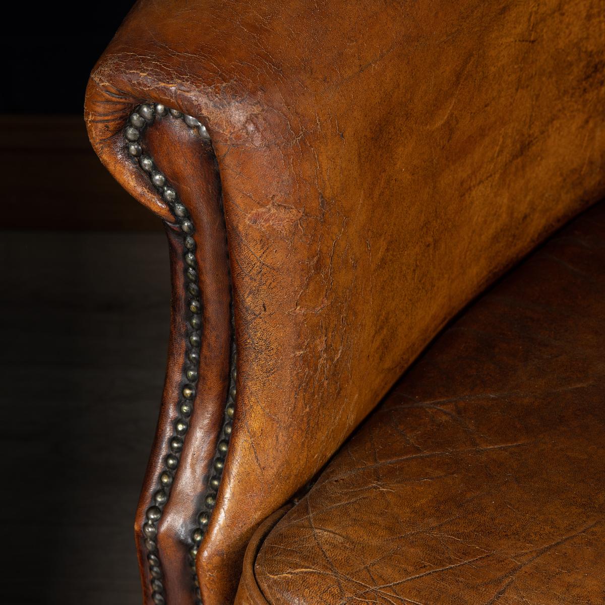 Late 20th Century Pair of Dutch Sheepskin Leather Club Chairs 12