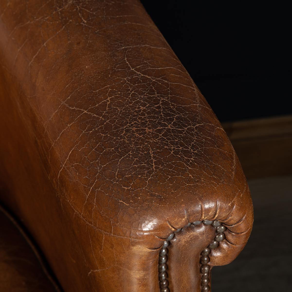 Late 20th Century Pair of Dutch Sheepskin Leather Club Chairs 12