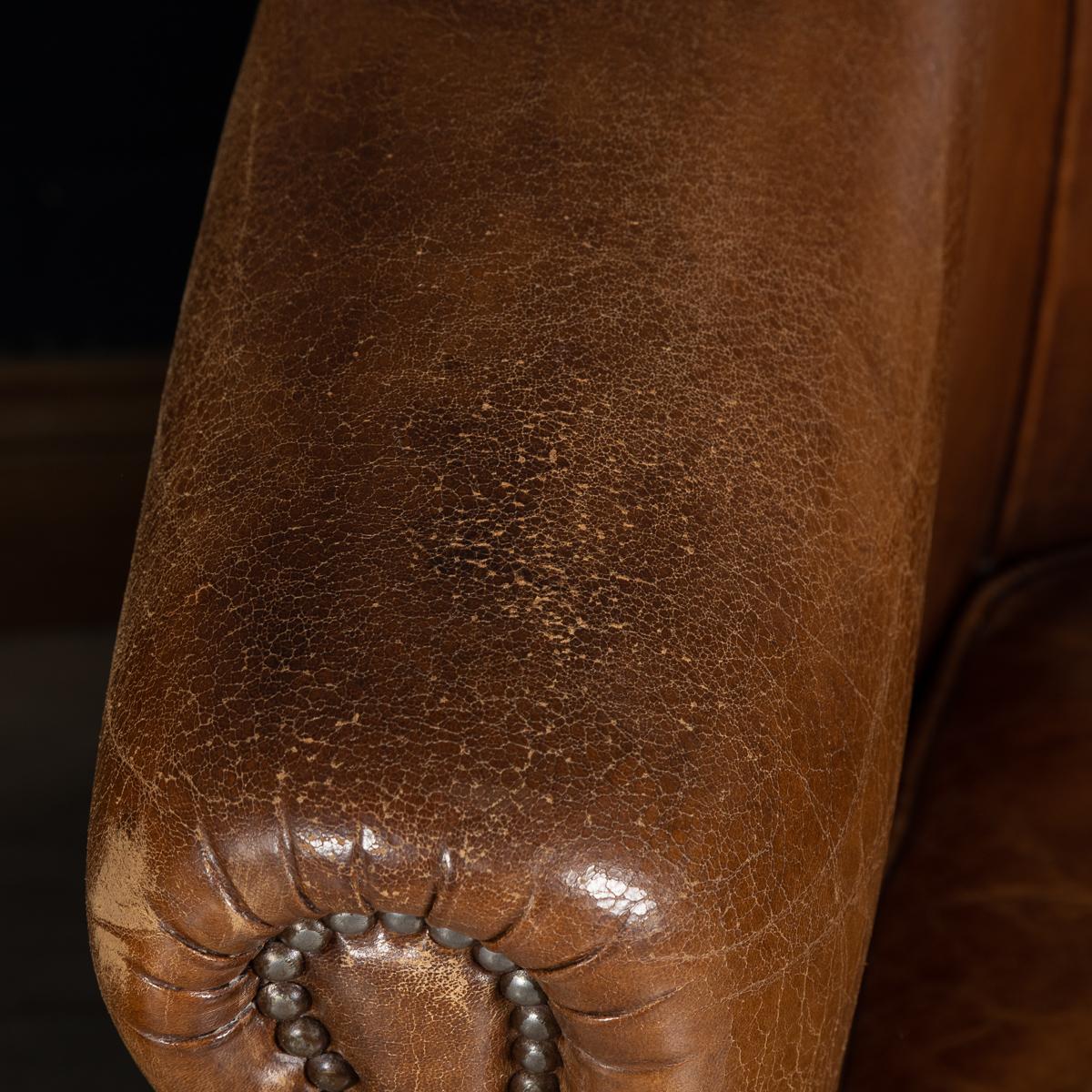 Late 20th Century Pair of Dutch Sheepskin Leather Club Chairs 14