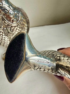 Late 20th Century Pair of Fish Vases Christofle