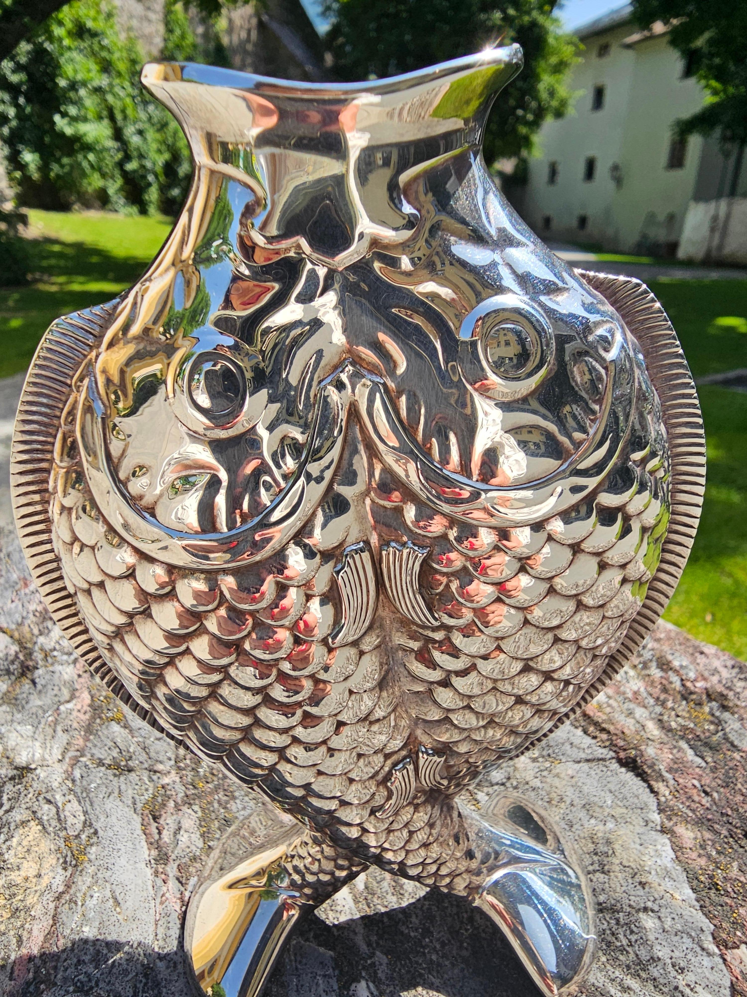 Late 20th Century Pair of Fish Vases Christofle For Sale 1