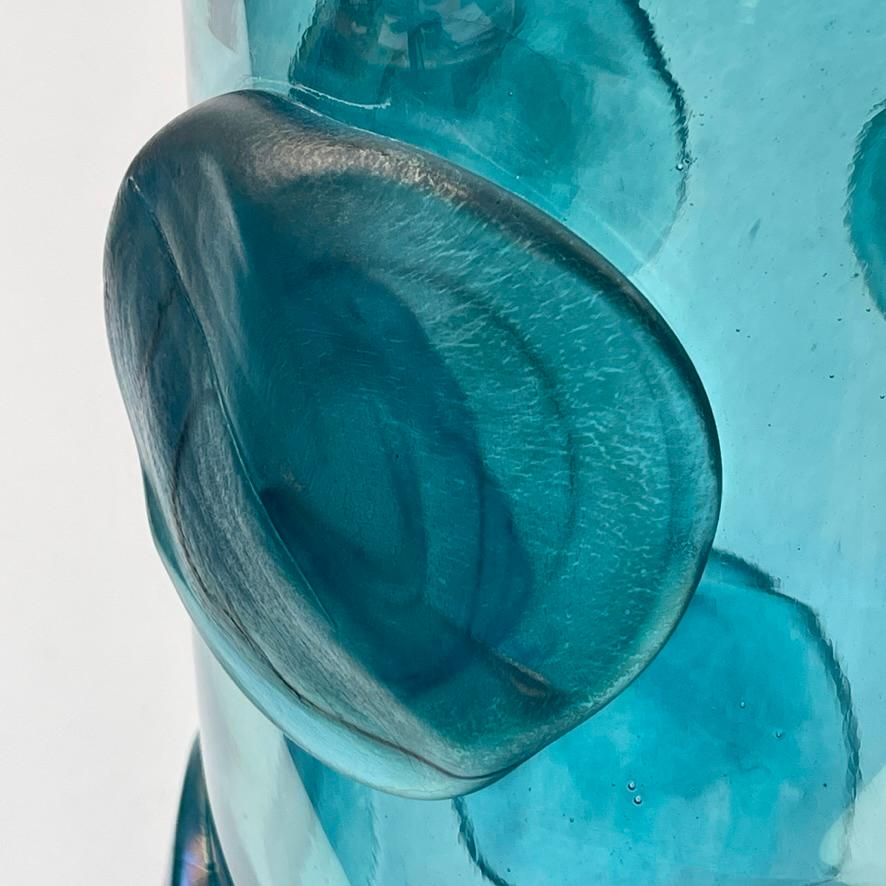 Fin du 20e siècle Paire de vases en verre d'art de Murano bleu clair par Costantini, fin du 20e siècle en vente