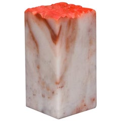 Veined White Red Stone Japanese Seal