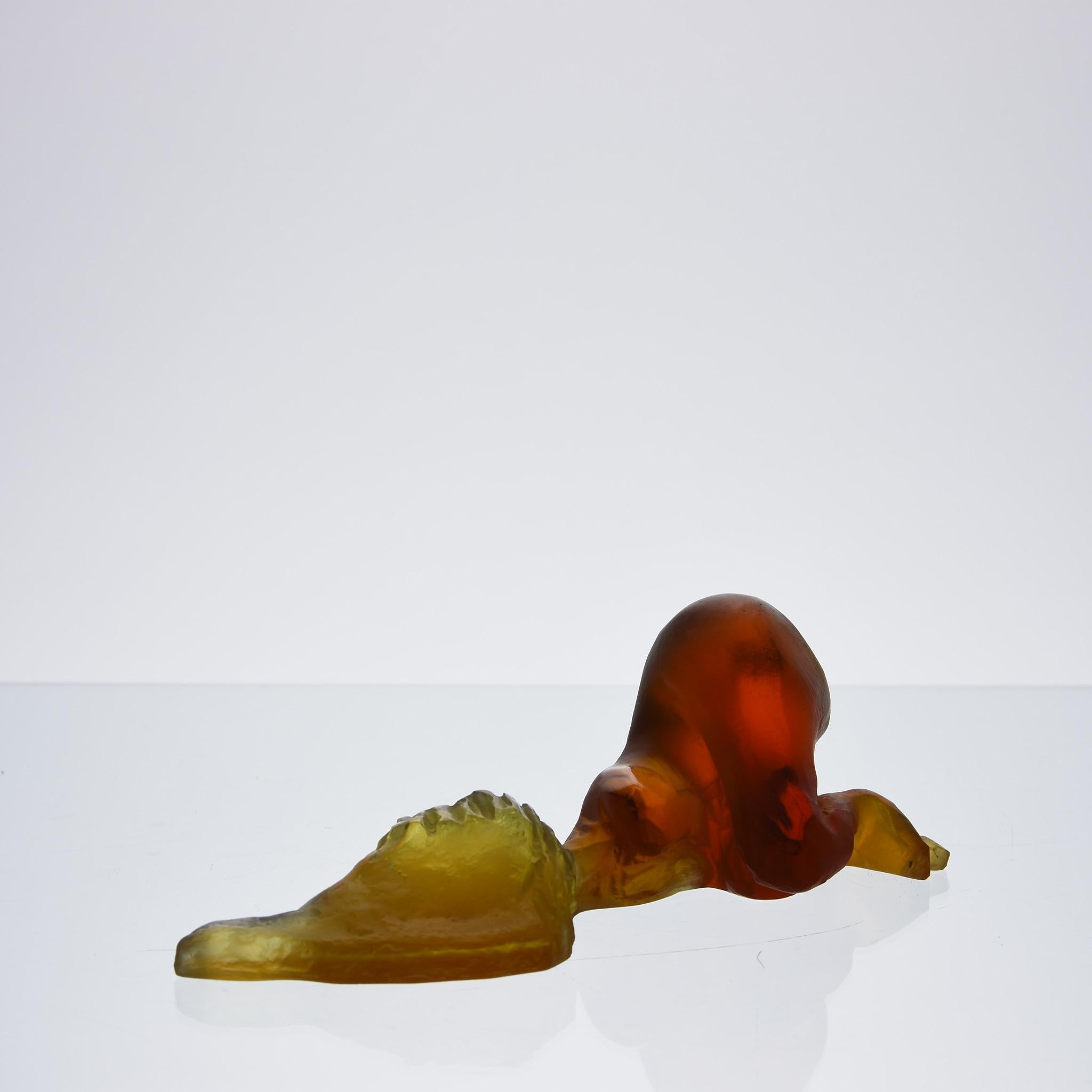 Late 20th Century Pate De Verre Glass Sculpture 'Tentation' by Daum Glass For Sale 6
