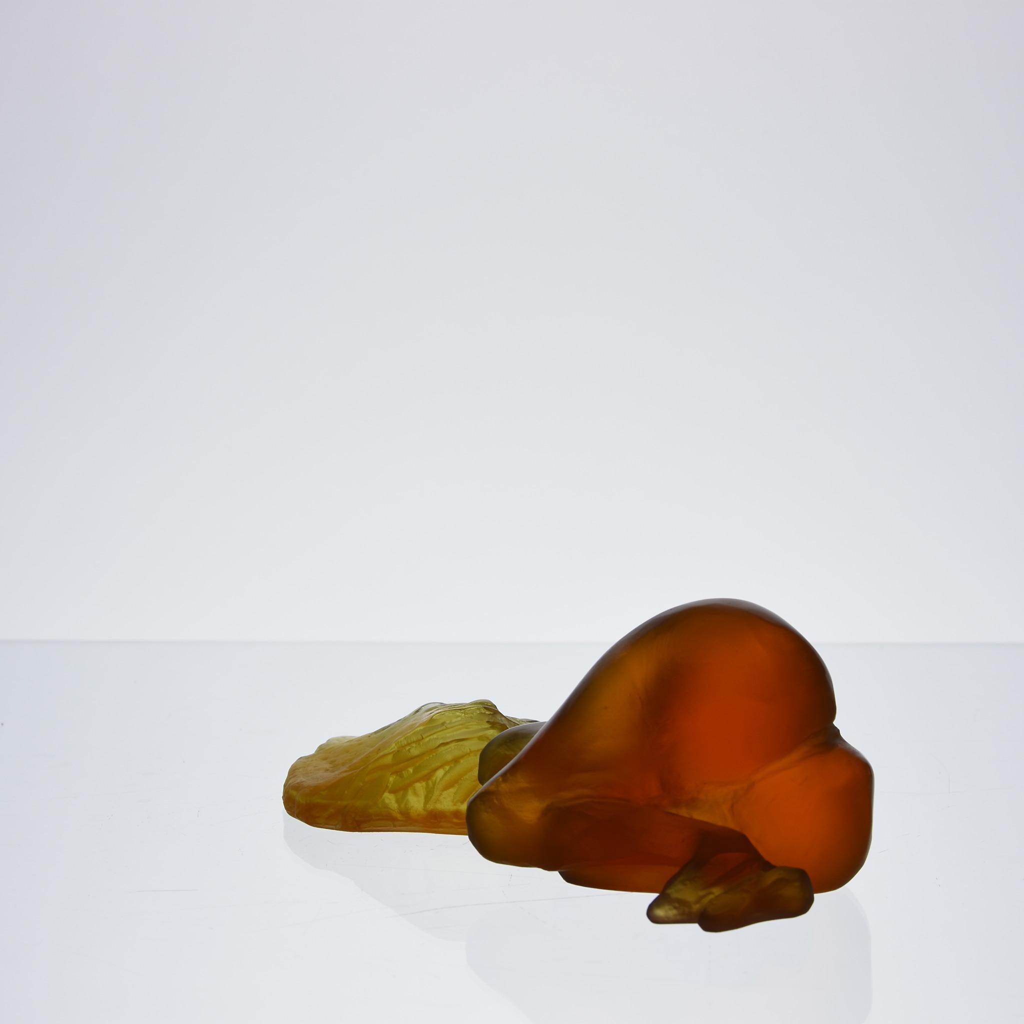 Late 20th Century Pate De Verre Glass Sculpture 'Tentation' by Daum Glass In Excellent Condition For Sale In London, GB