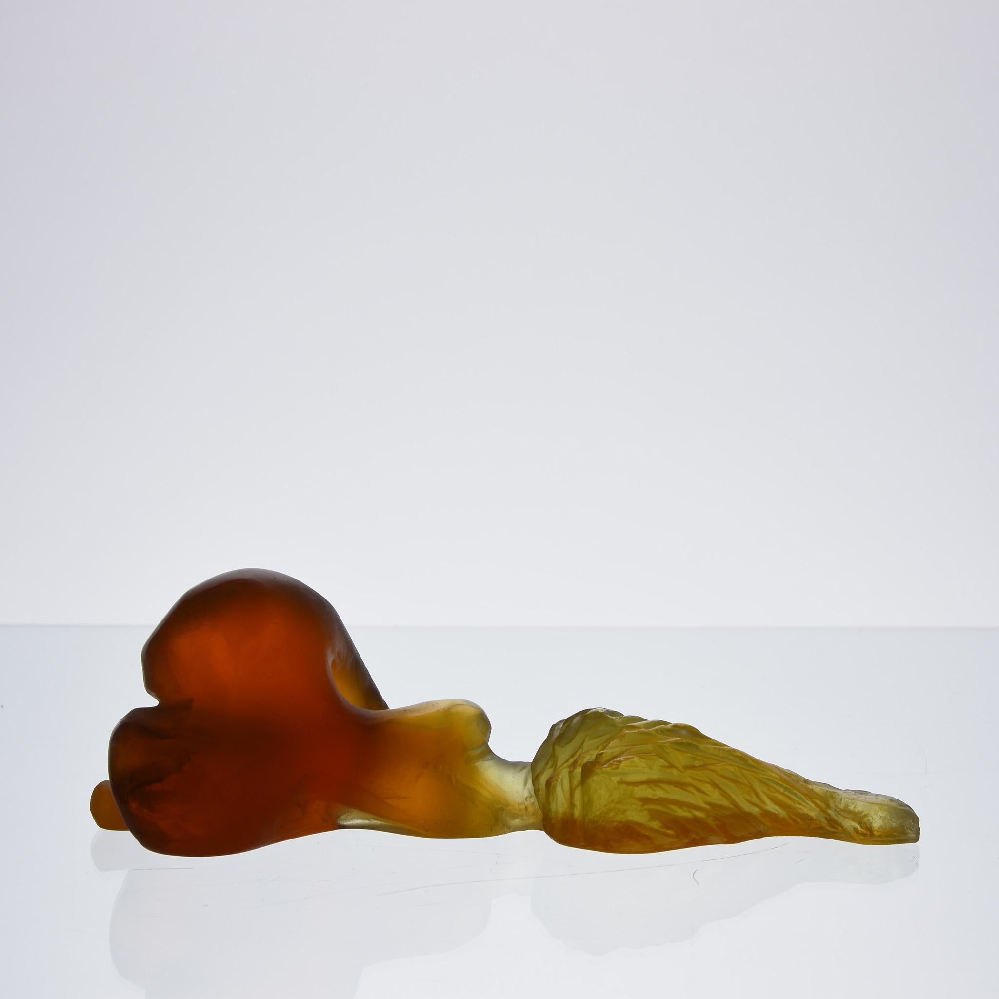 Late 20th Century Pate De Verre Glass Sculpture 'Tentation' by Daum Glass For Sale 3