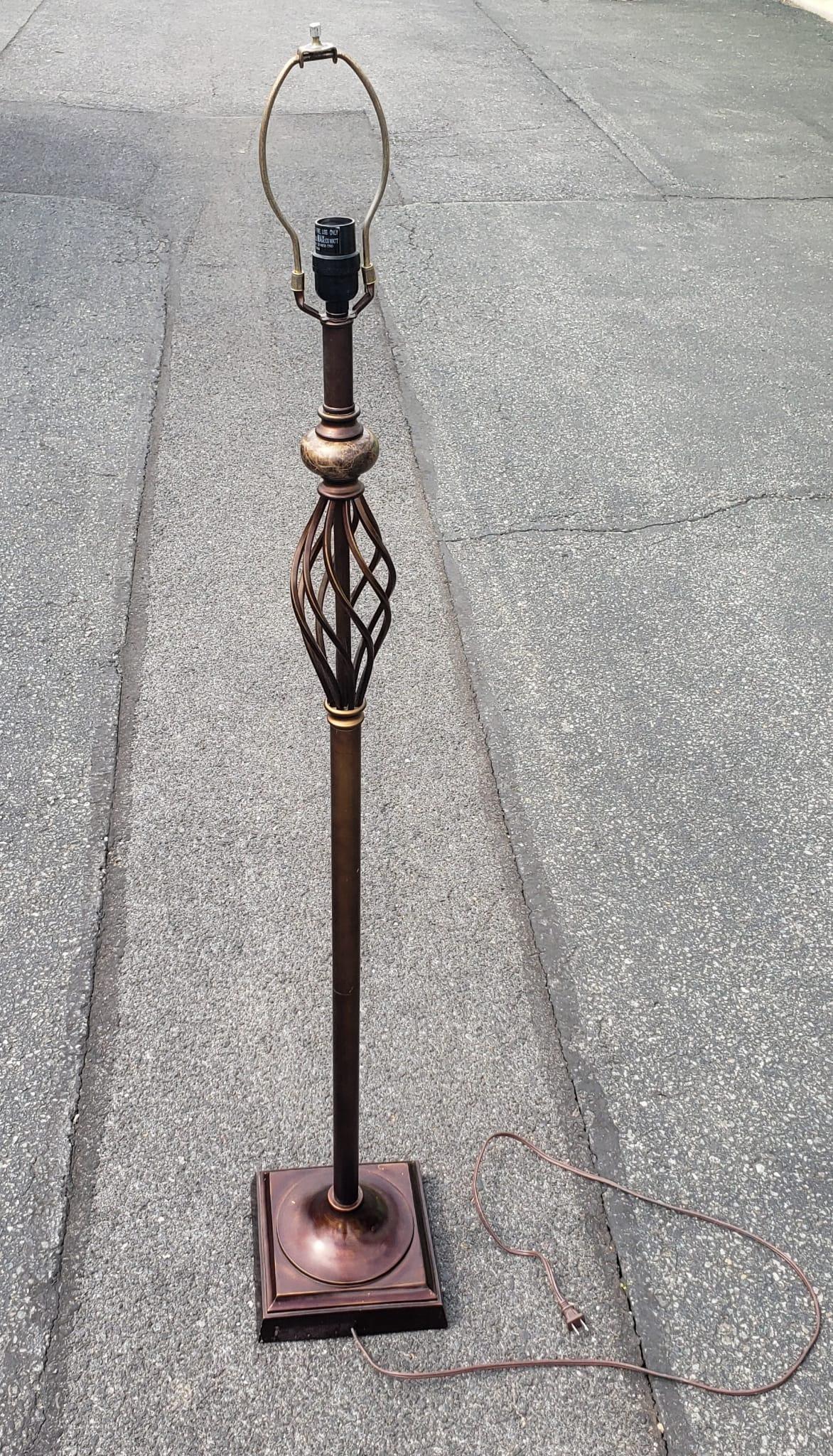 Metalwork Late 20th Century Patinated Copper Floor Lamp For Sale