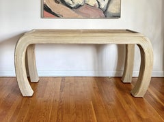 Late 20th Century Pencil Reed Console Entry Table in Style of Karl Springer