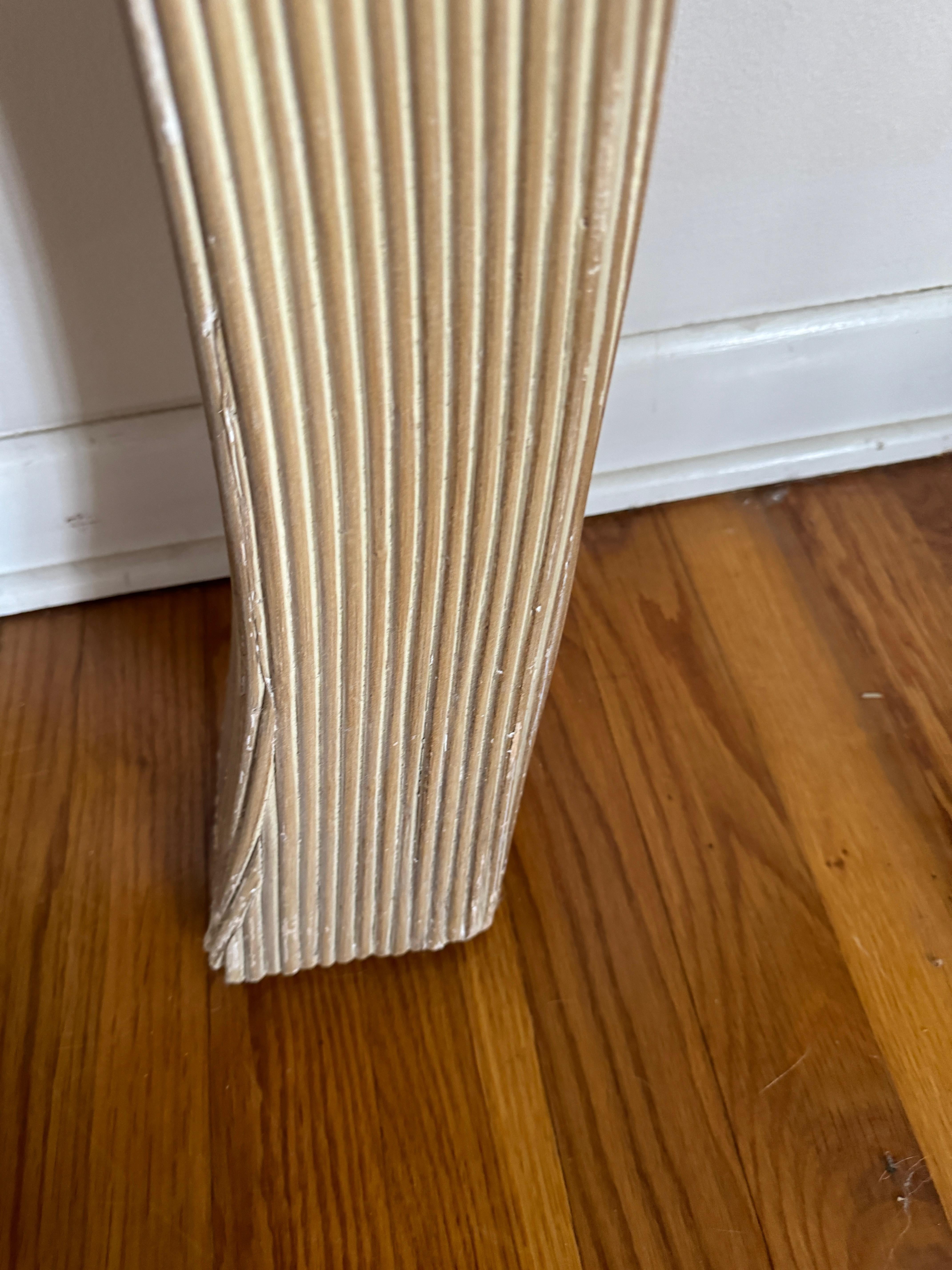Rattan Late 20th Century Pencil Reed Console Entry Table in Style of Karl Springer For Sale