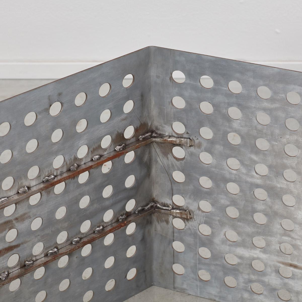 Late 20th Century Perforated Aluminum Metal Table In Excellent Condition In London, GB