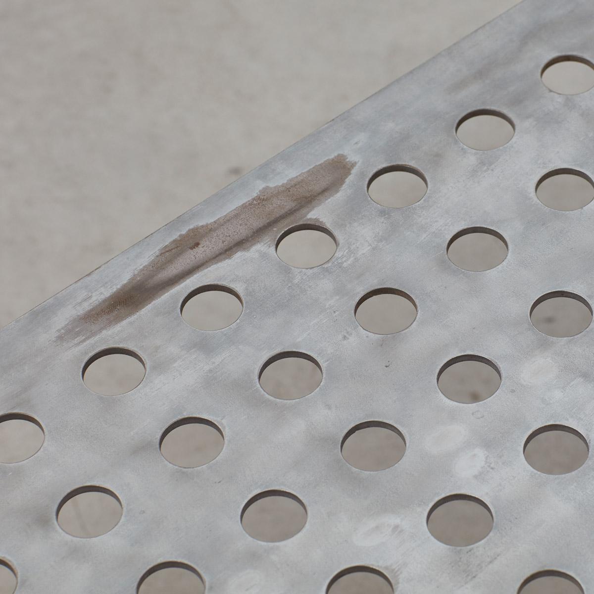 Late 20th Century Perforated Aluminum Metal Table 3