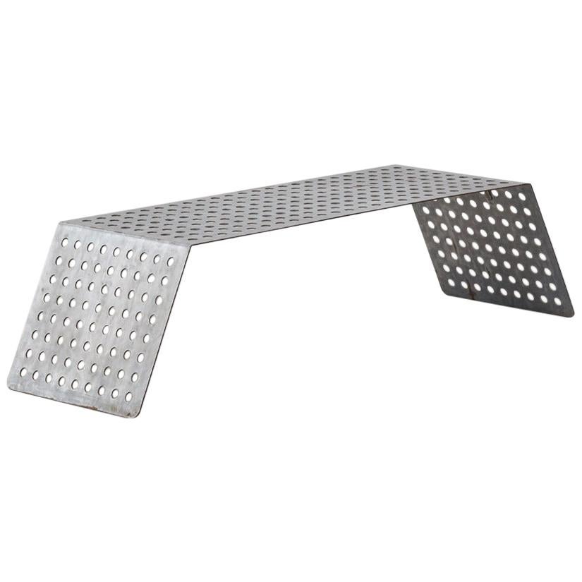 Late 20th Century Perforated Aluminum Metal Table