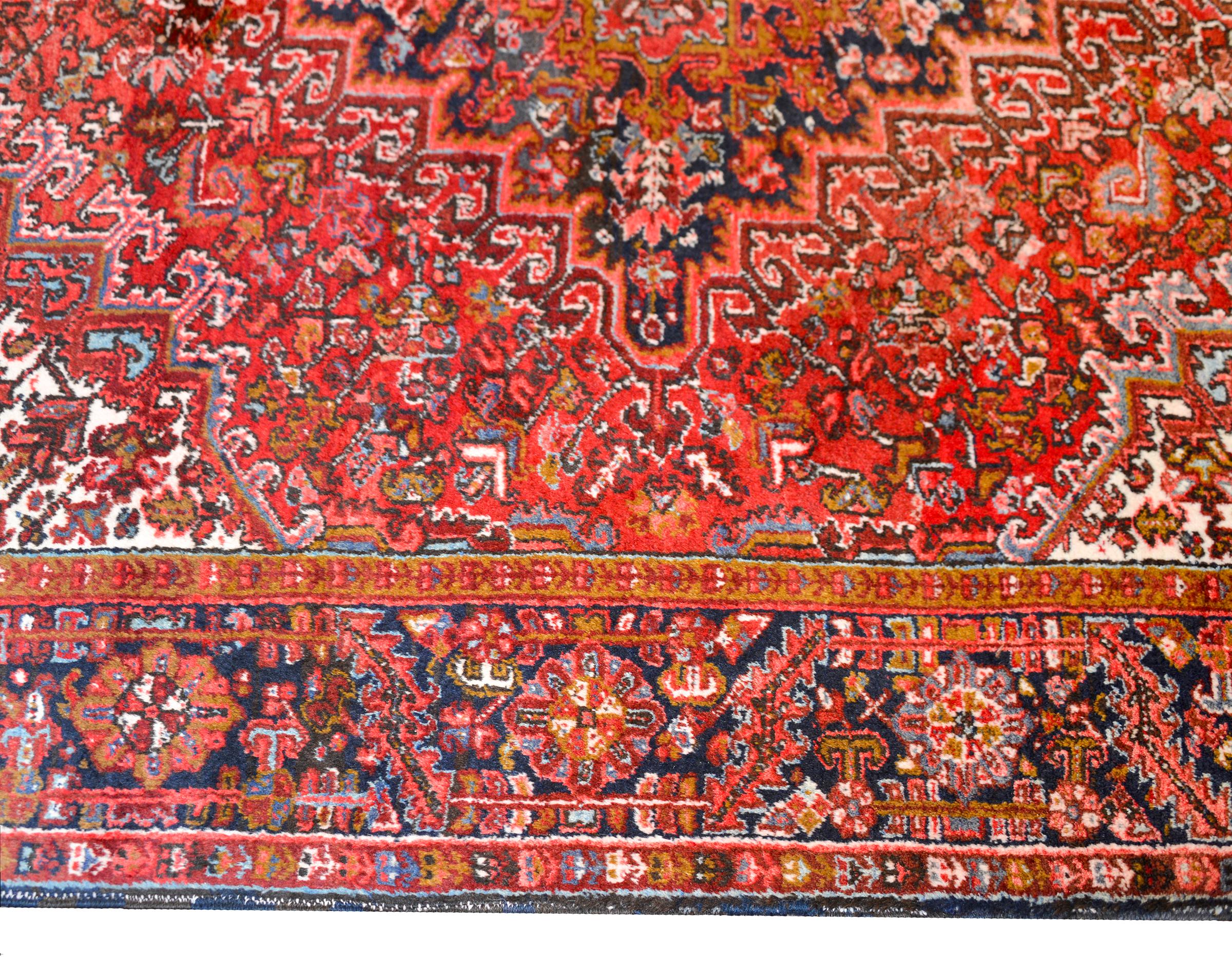 Wool Late 20th Century Persian Heriz Rug For Sale