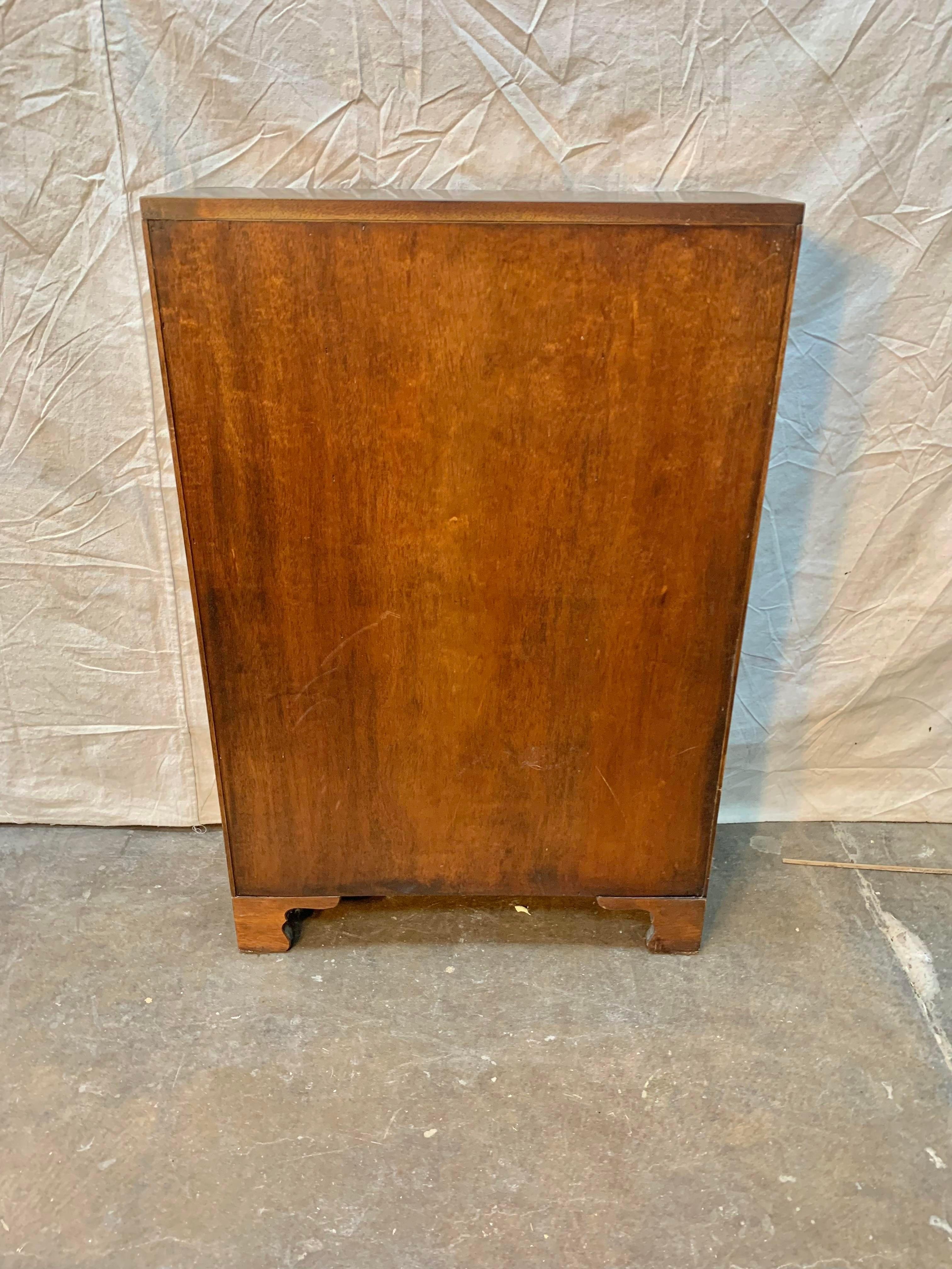 Late 20th Century Petite Walnut Heritage Campaign Chest with 6 Drawers 7