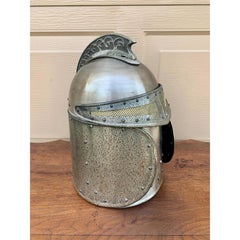 Late 20th Century Pewter Knight’s Helmet Form Ice Bucket, English Country Decor