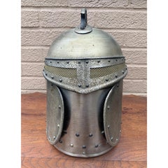 Late 20th Century Pewter Knight’s Helmet Form Ice Bucket, English Country Decor