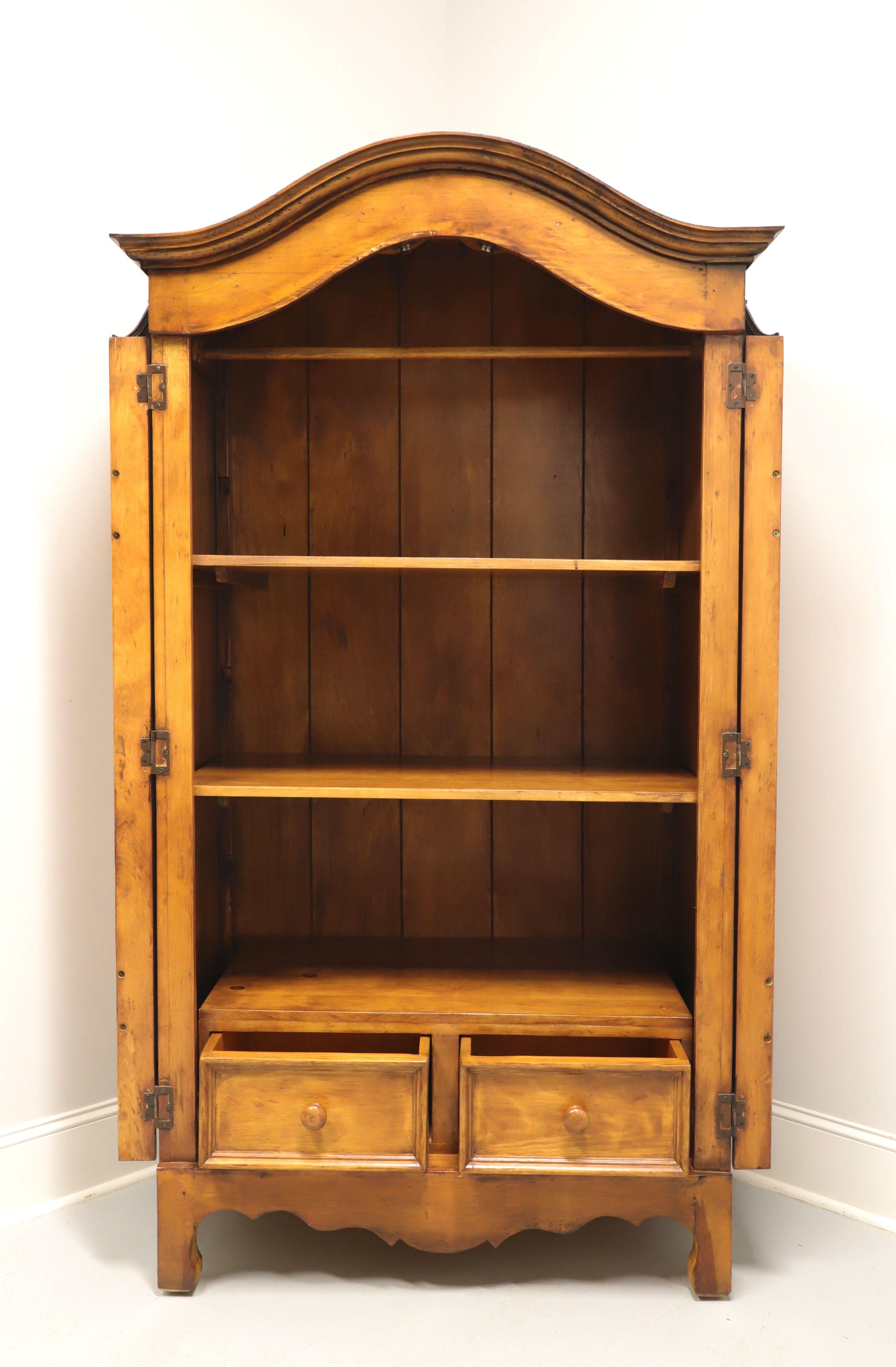 American Late 20th Century Pine French Country Style Armoire / Linen Press