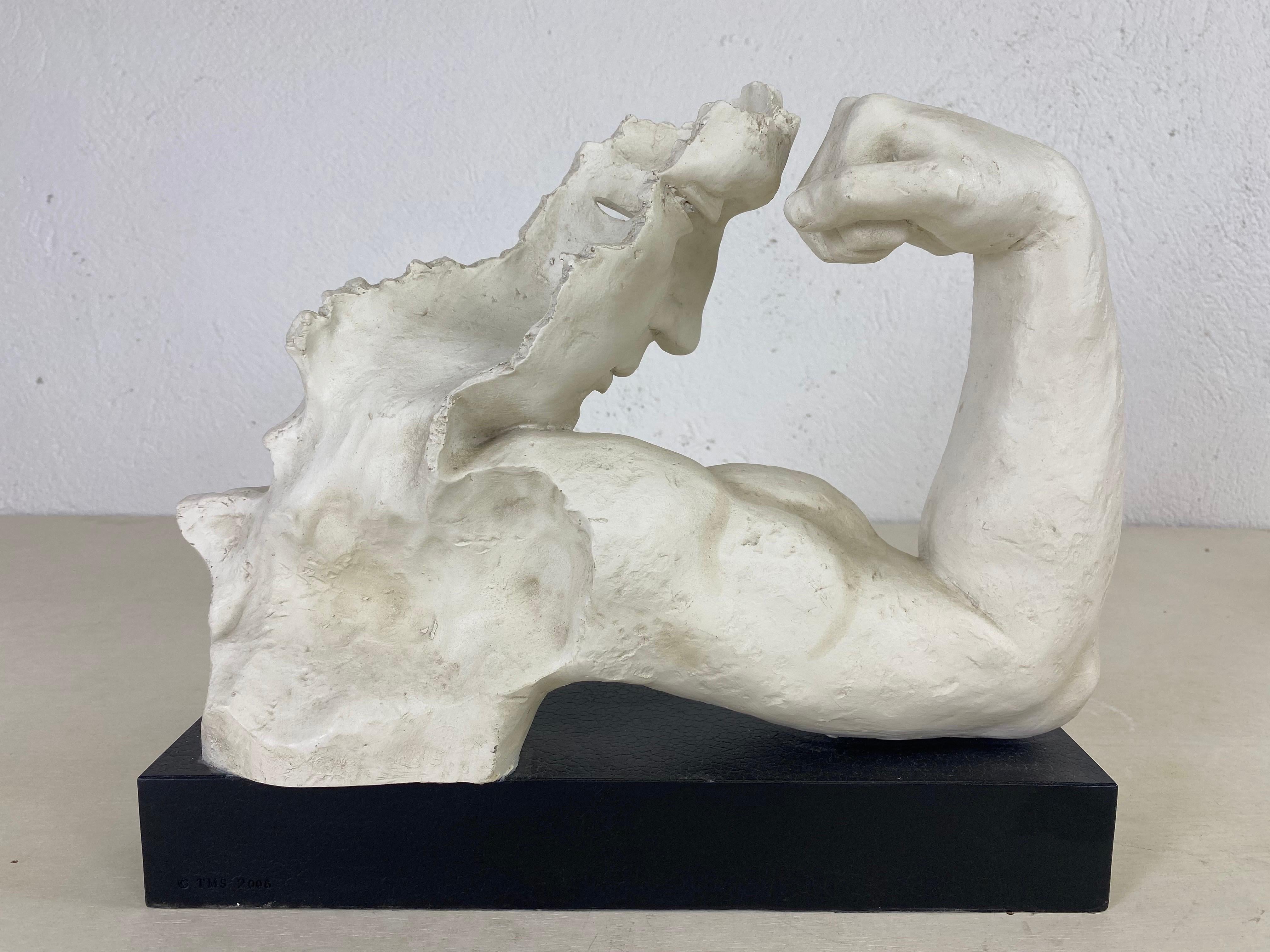 Mid-Century Modern Late 20th century plaster mill figural sculpture