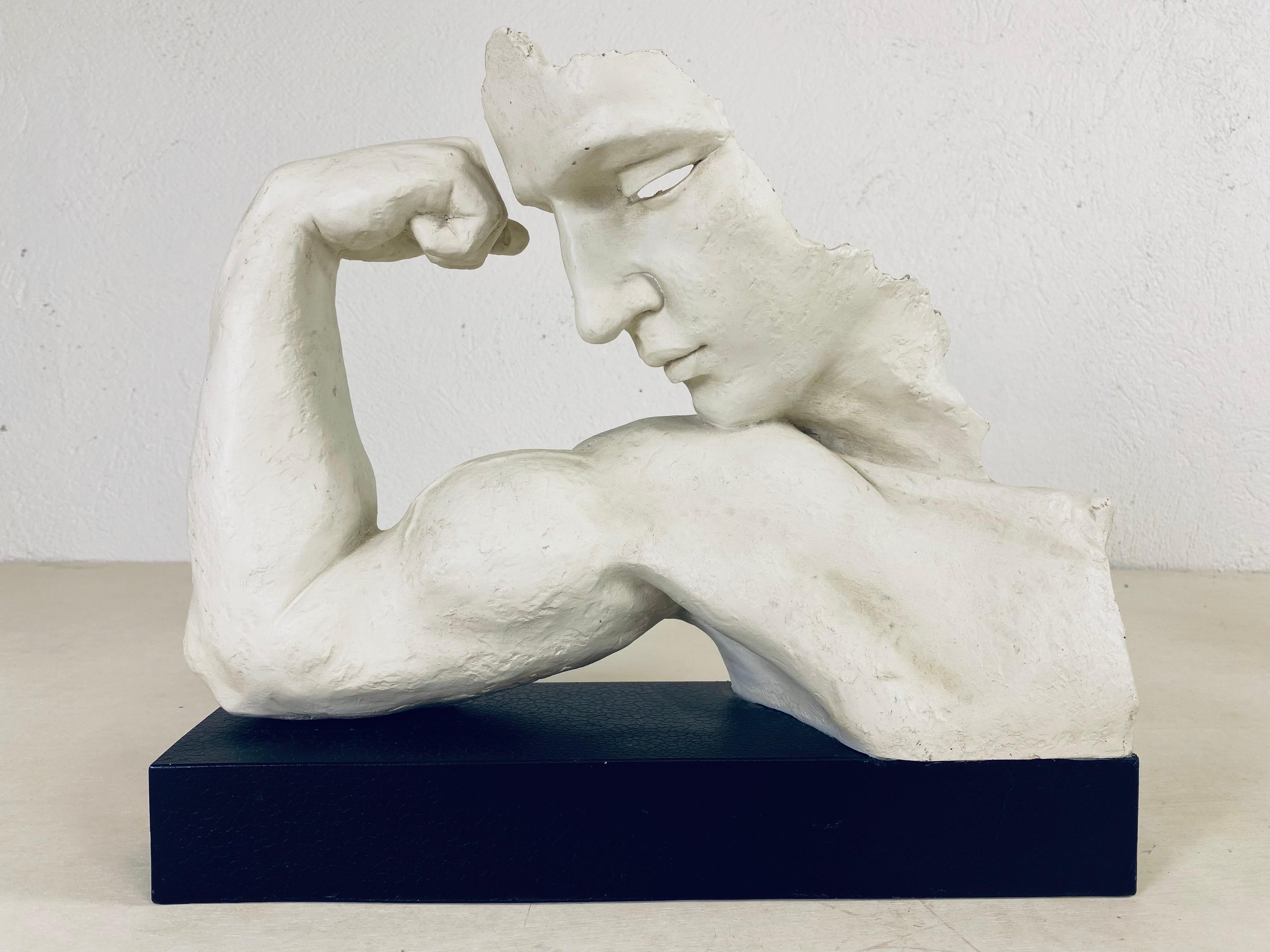 Carved Late 20th century plaster mill figural sculpture