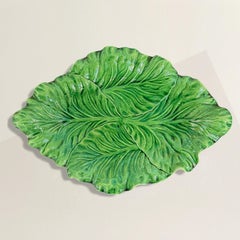 Late 20th Century Portuguese Cabbage Platter from Bonwit Teller