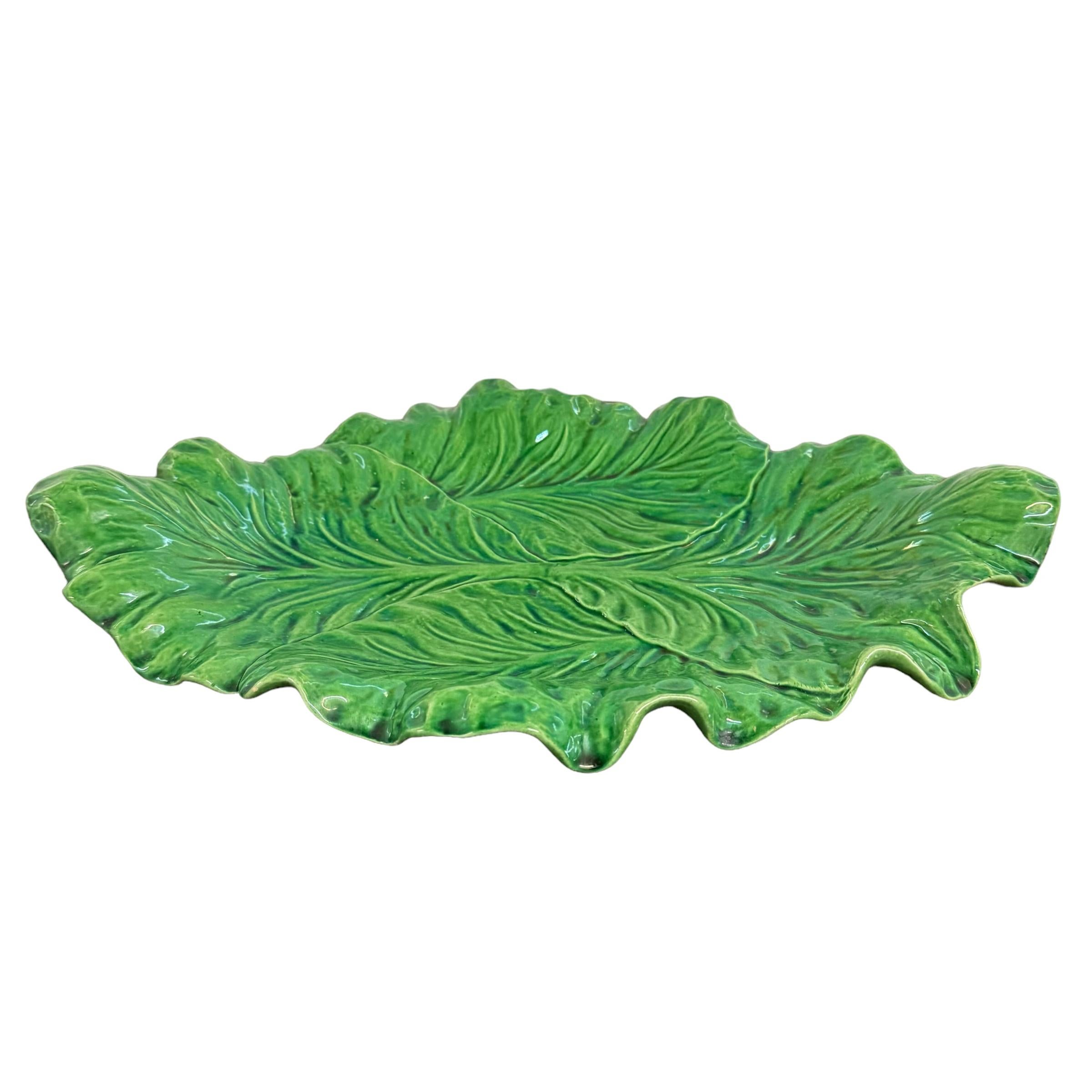 Country Late 20th Century Portuguese Cabbage Platter from Bonwit Teller For Sale