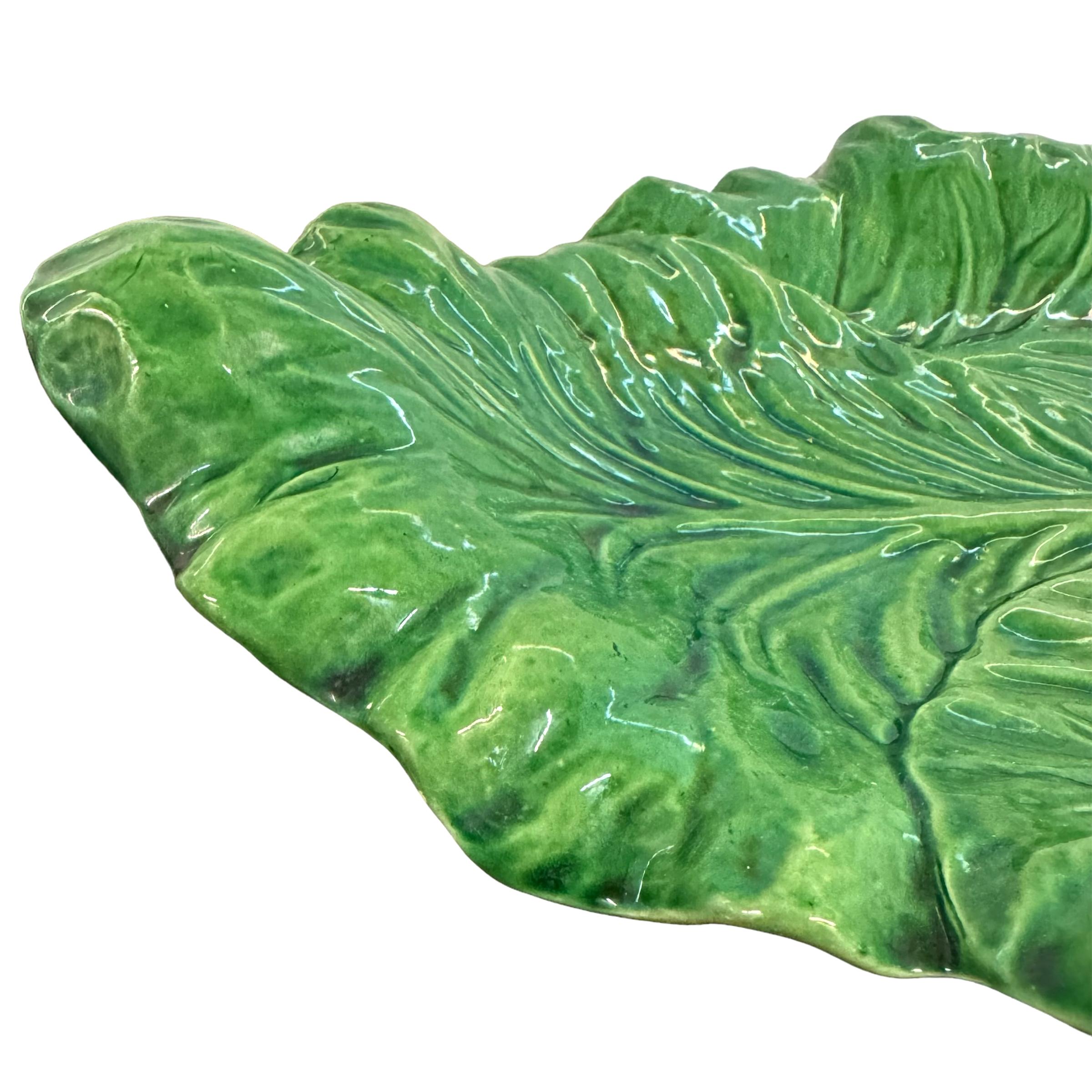 Late 20th Century Portuguese Cabbage Platter from Bonwit Teller For Sale 1