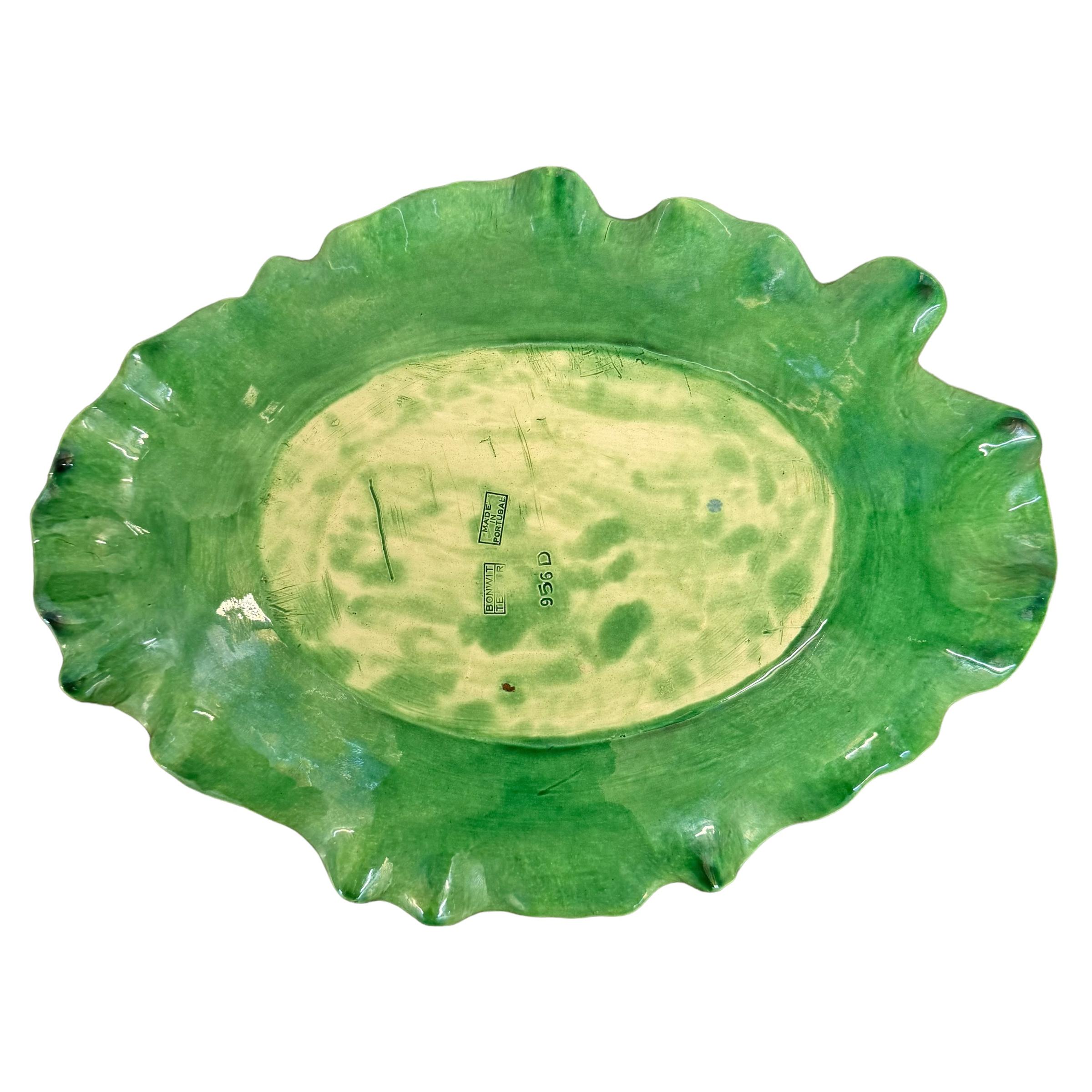 Late 20th Century Portuguese Cabbage Platter from Bonwit Teller For Sale 2