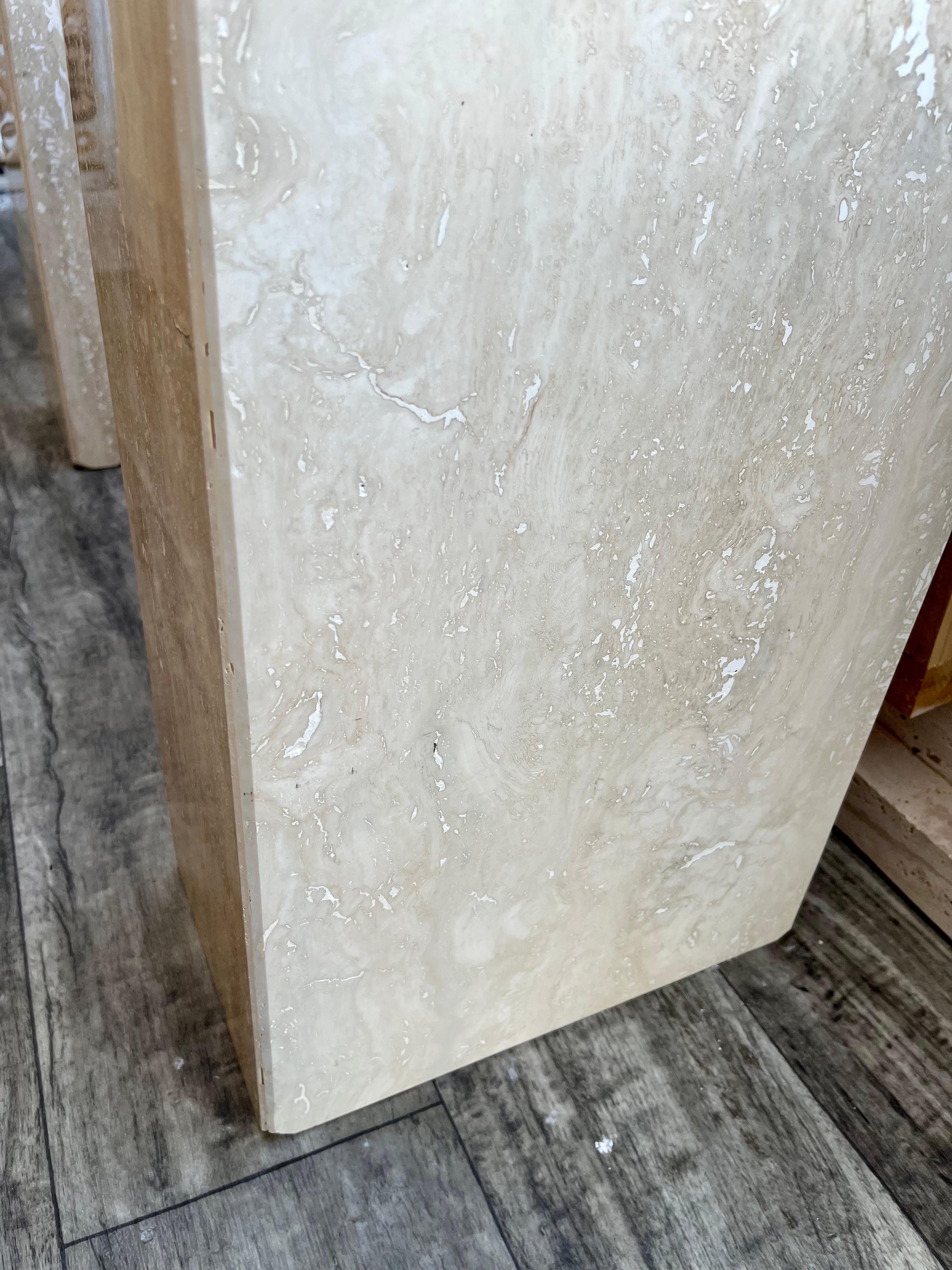 Late 20th Century Post Modern Travertine Console Table by Stone International. 9