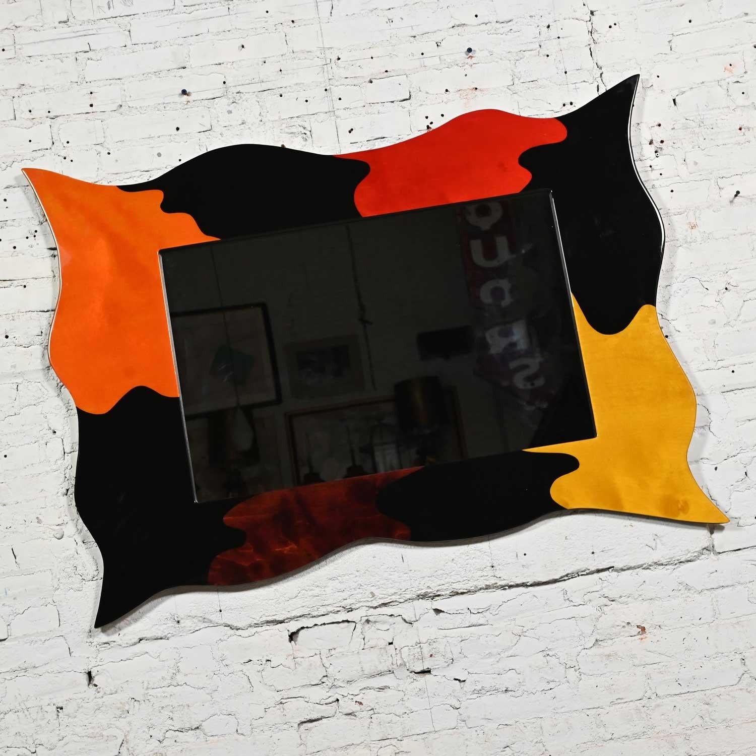 Late 20th Century Postmodern Lacquered Large Scale Sculptural Mirror For Sale 4