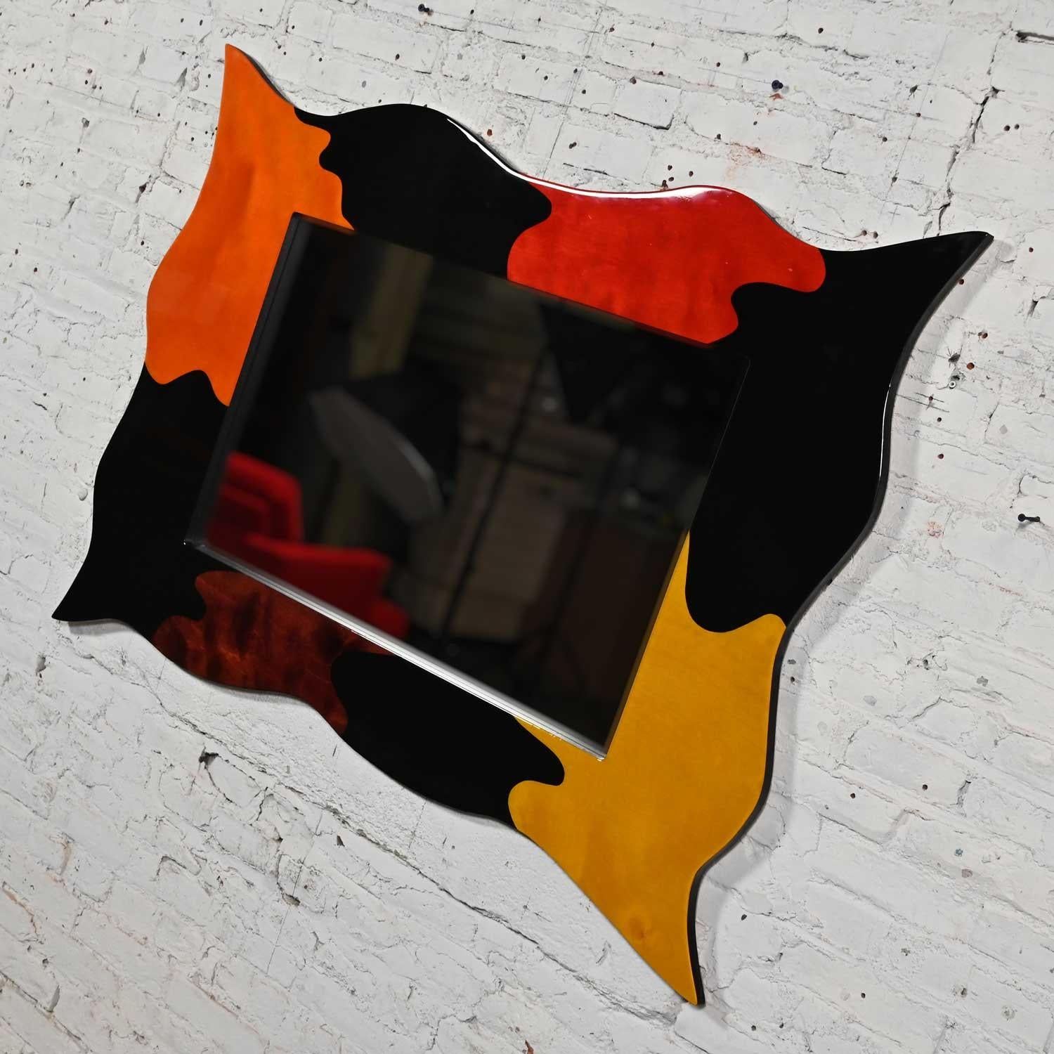 Late 20th Century Postmodern Lacquered Large Scale Sculptural Mirror For Sale 5