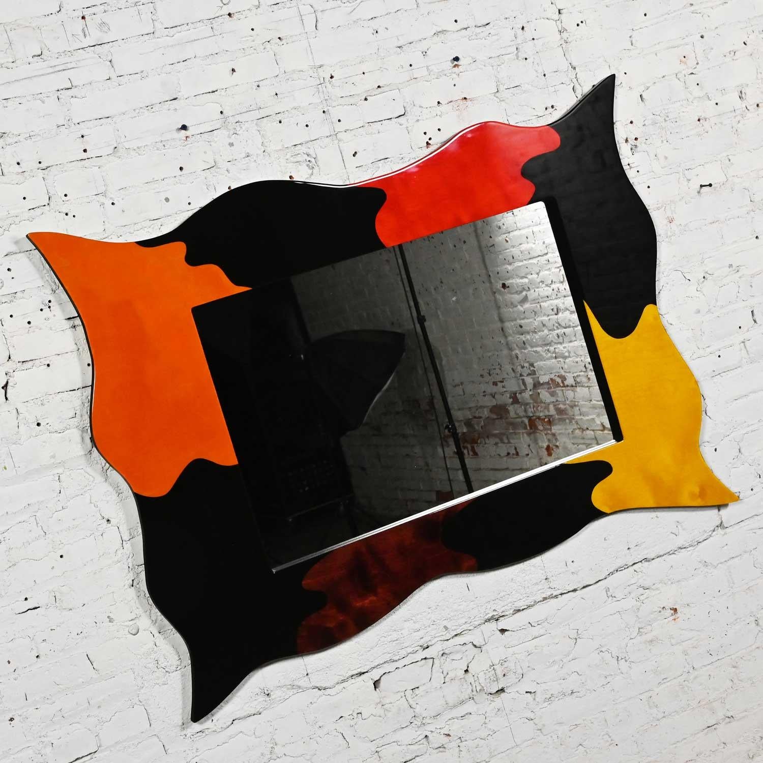 Late 20th Century Postmodern Lacquered Large Scale Sculptural Mirror For Sale 6