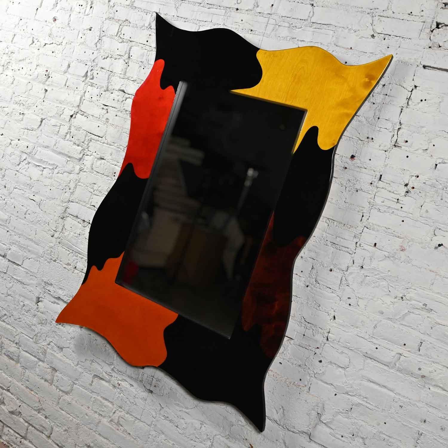 Post-Modern Late 20th Century Postmodern Lacquered Large Scale Sculptural Mirror For Sale